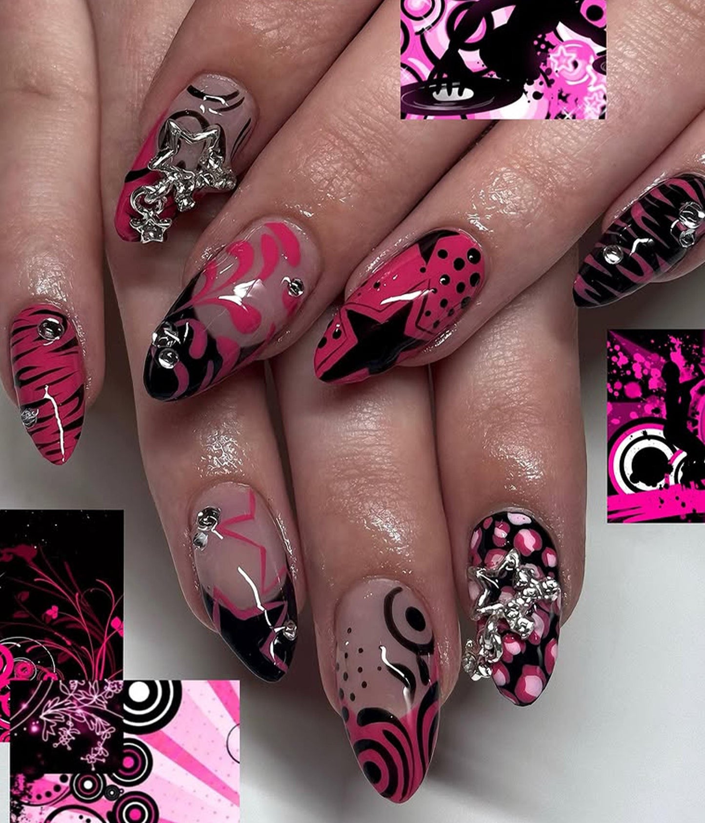 Y2K Vibe Press-On Nails with Retro Glam