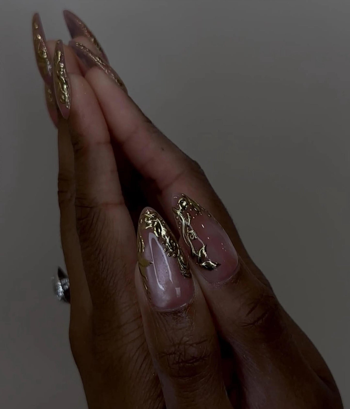 Baroque Gold 3D Sculpted Press On Nails