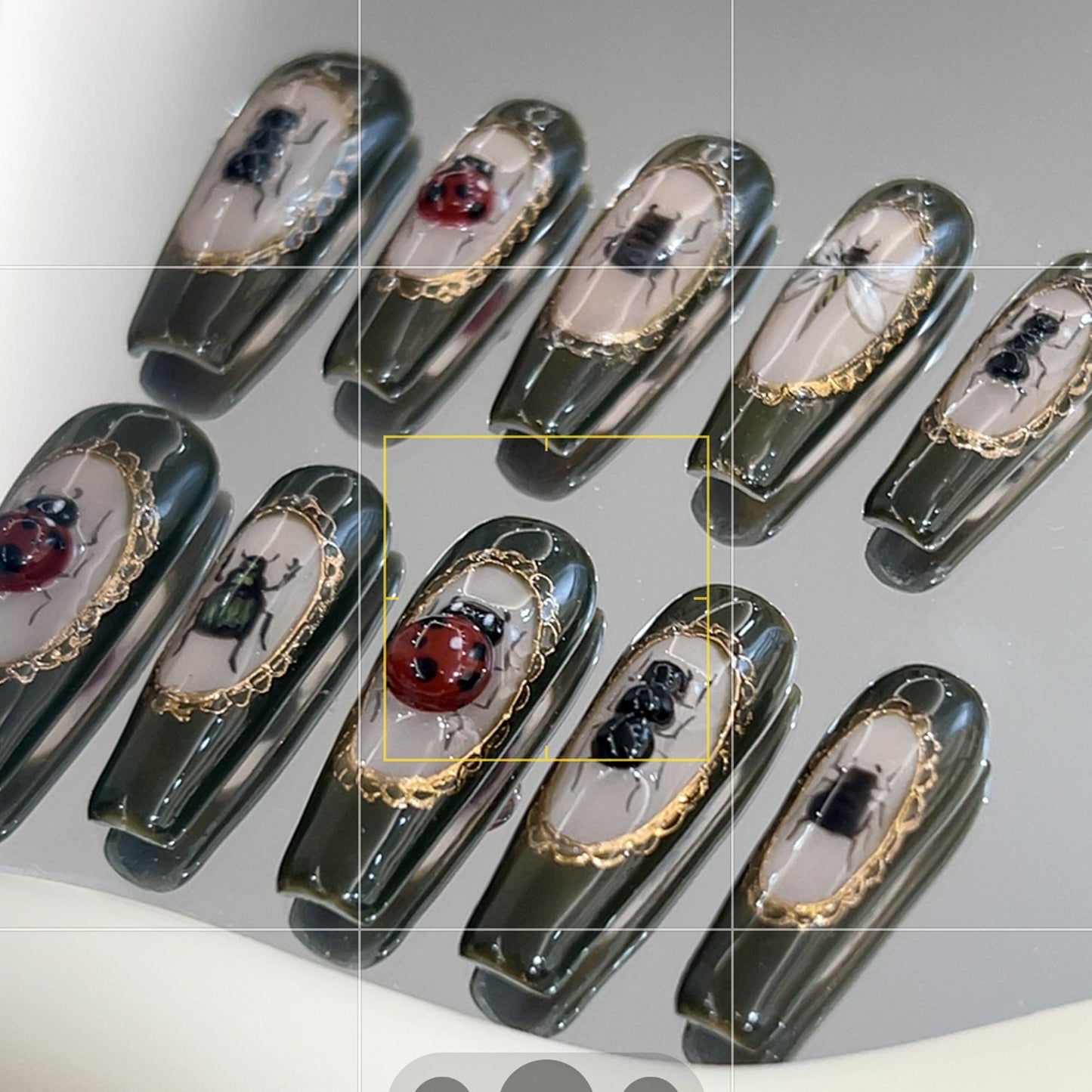 Elegant Insect Nail Art Set - Unique Handcrafted Design