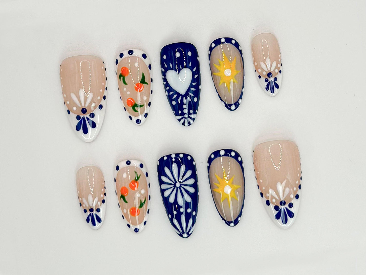 Unique Floral Press-On Nails