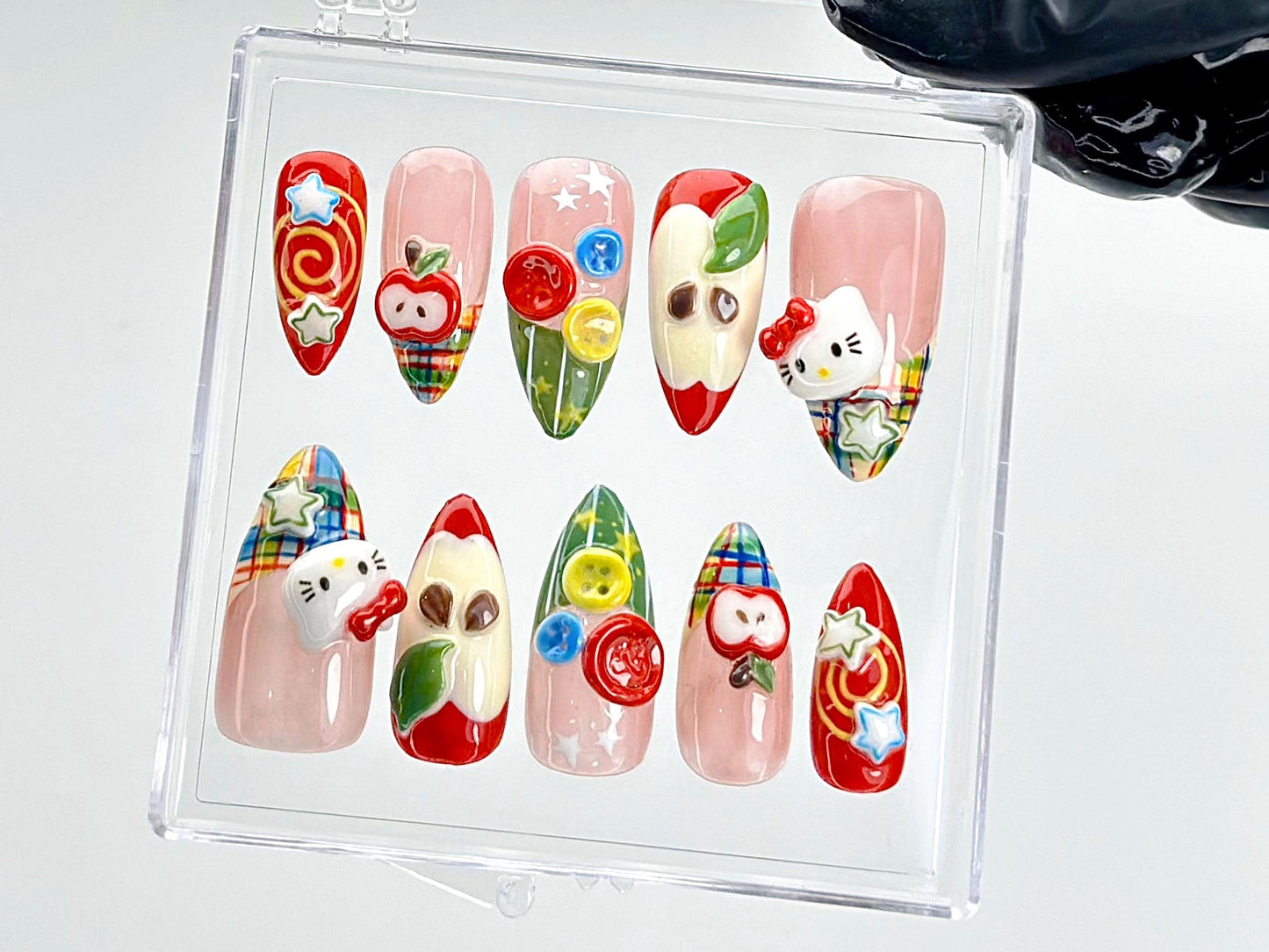 Cute Hello Kitty Apple Press-On Nails