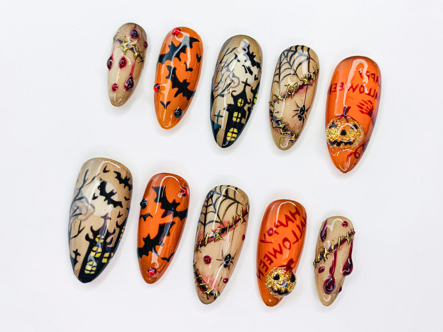 Spooky Halloween Press On Nails