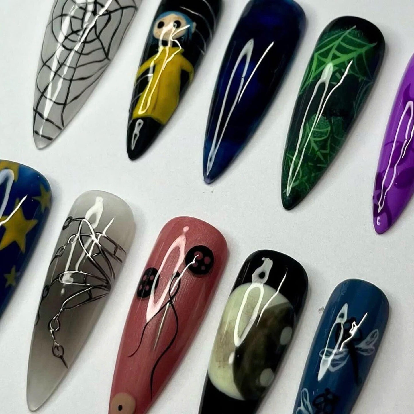 Coraline Press On Nails - Gothic Coraline Inspired Press On Nails