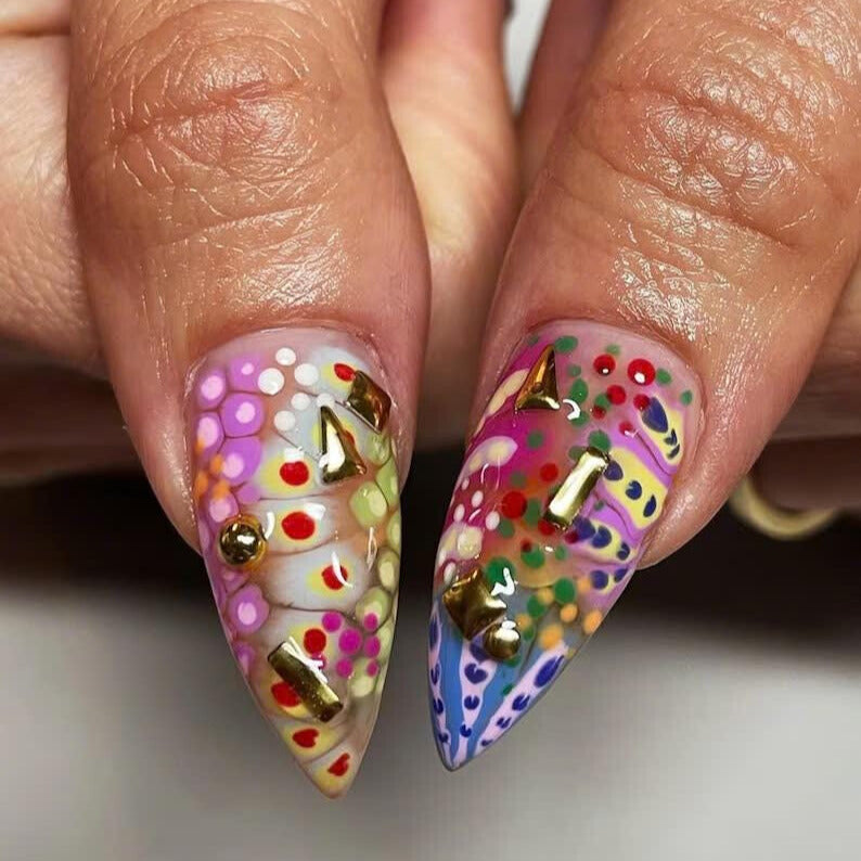 Vibrant 3D Abstract Press On Nails