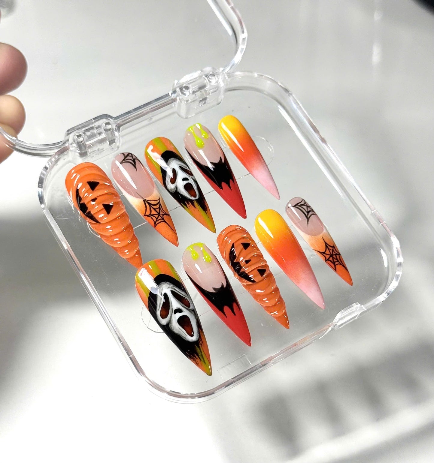 Halloween Press On Nails - Halloween Ghost Face Press On Nails