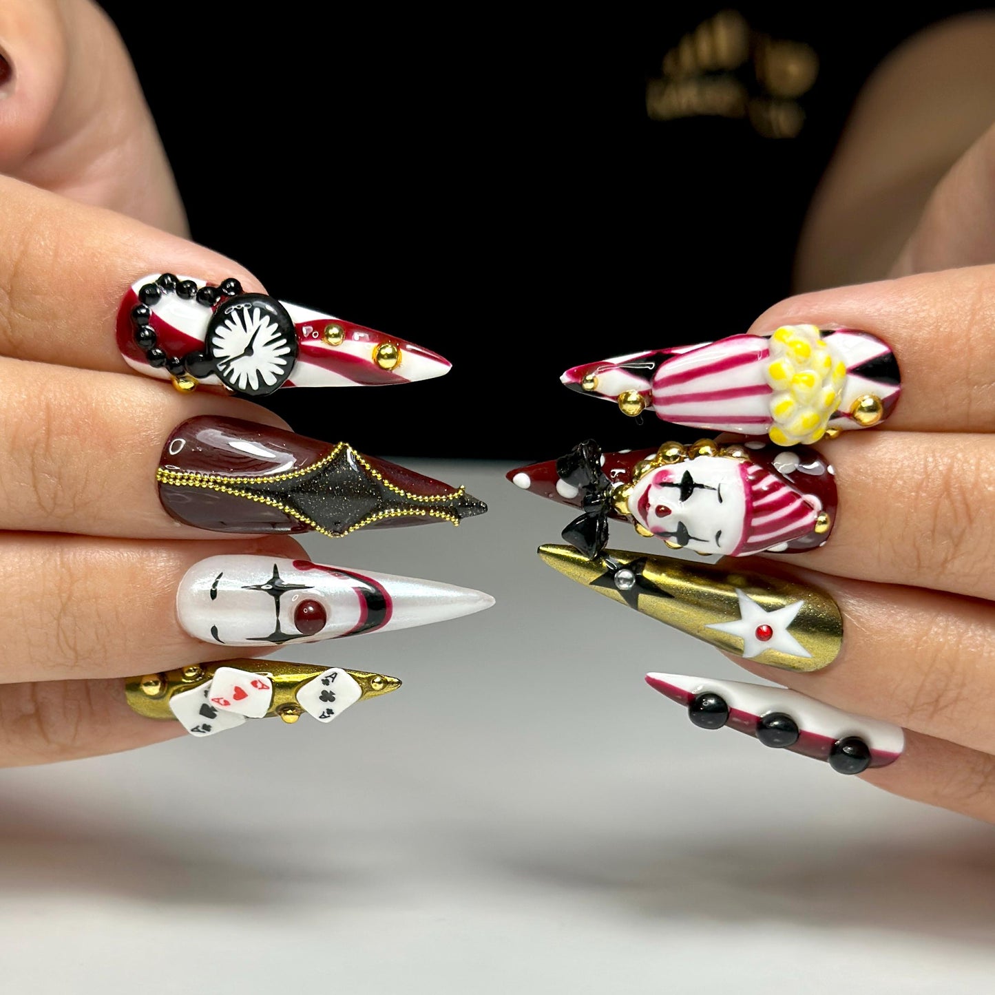 Halloween Circus Press On Nails - Carnival Circus Clown Press On Nails