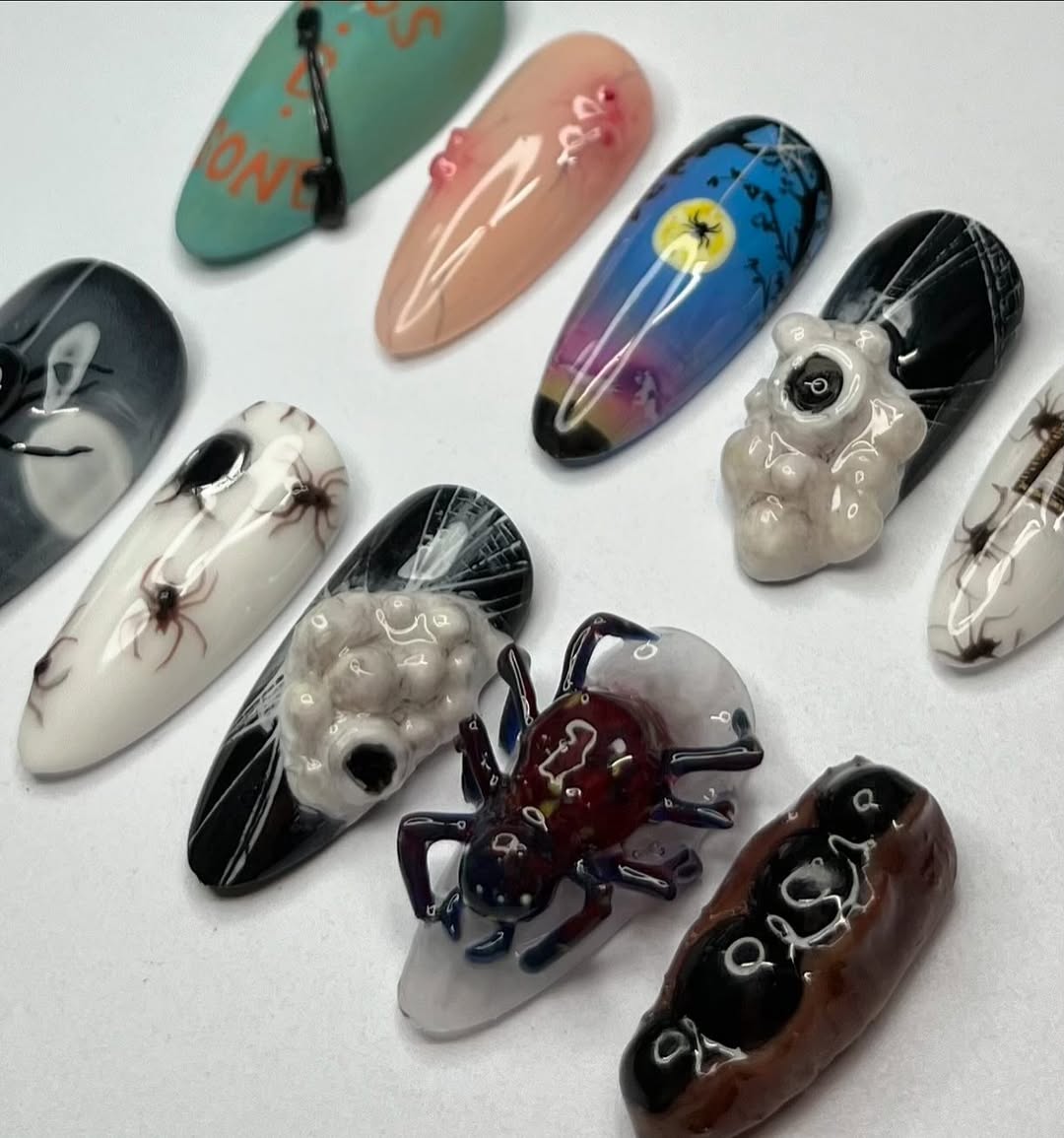 Creepy Bug and Spider 3D Halloween Press-On Nails Set