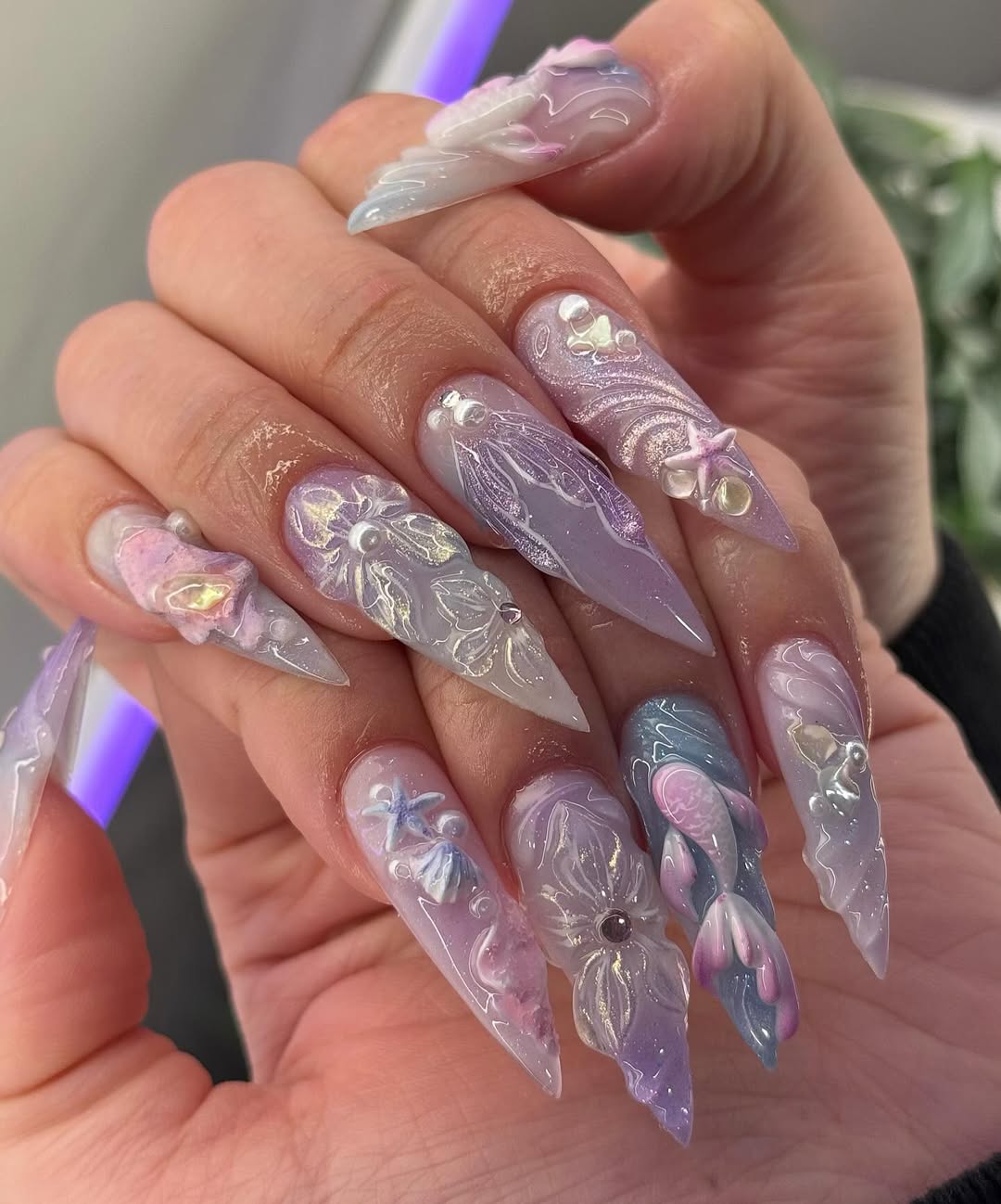 Enchanting Ocean Fantasy Press On Nails with Art