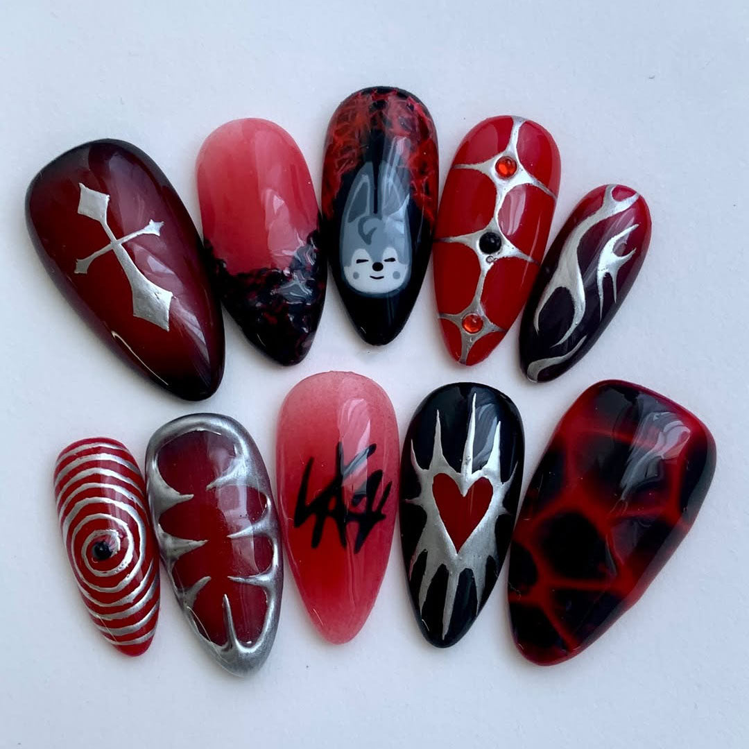 Dark Gothic Vampire Anime Inspired Press On Nails