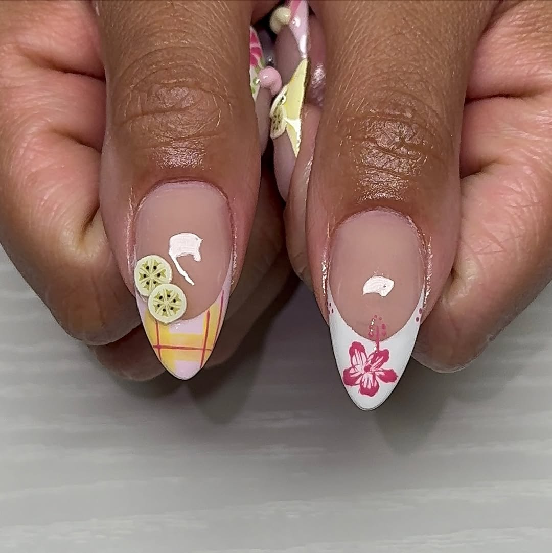 Tropical Monkey Banana Press On Nails Summer Vacation Set