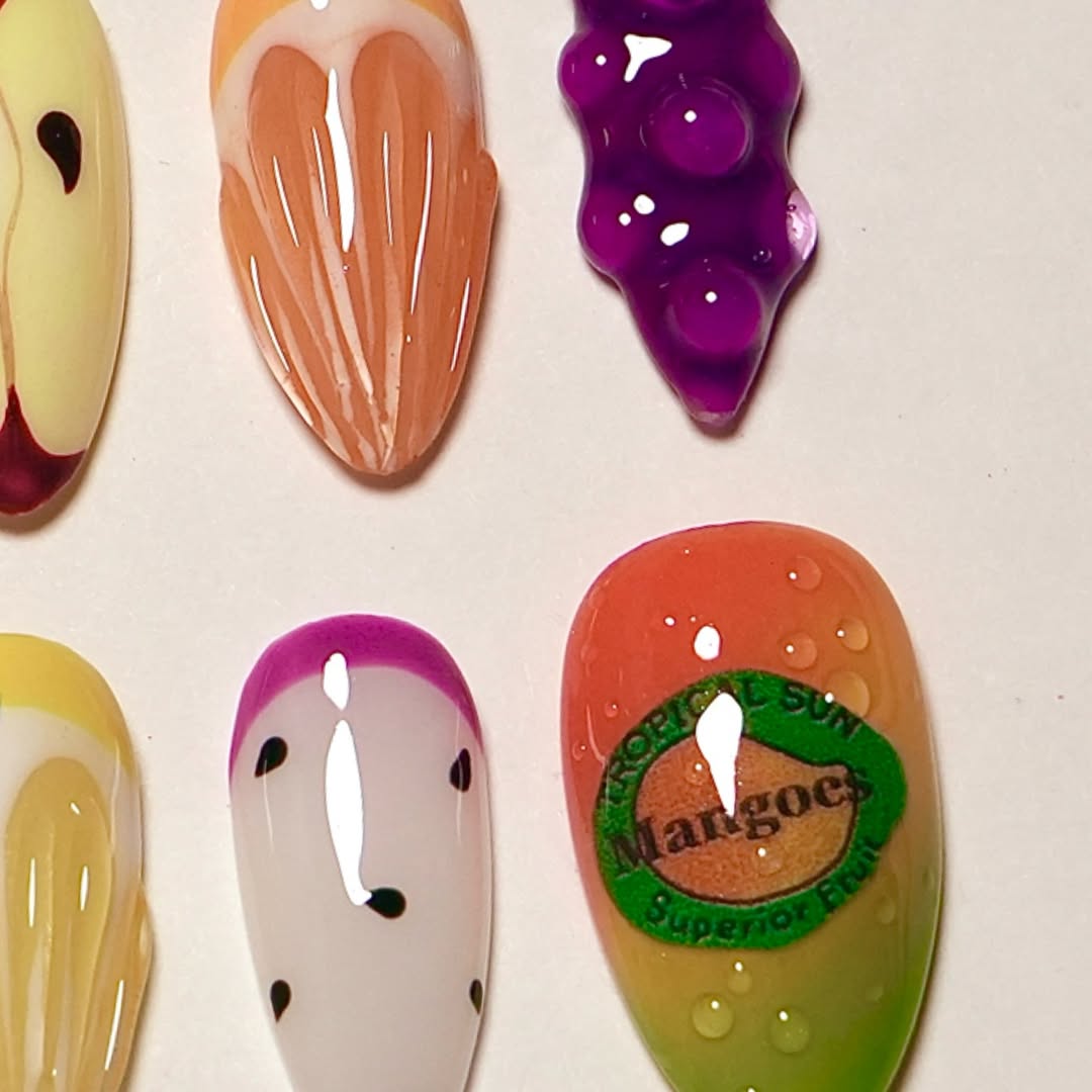 Tropical Fruit Mix Press On Nails Set