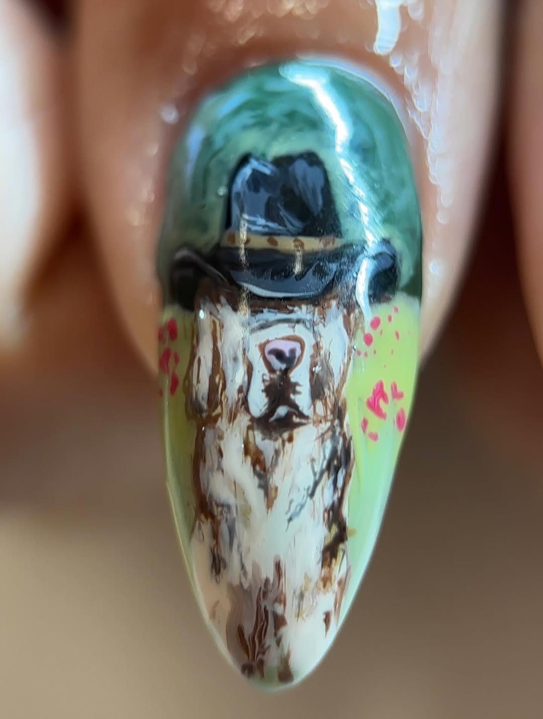 Hand Painted Butterfly and Floral Almond Press-On Nail Set