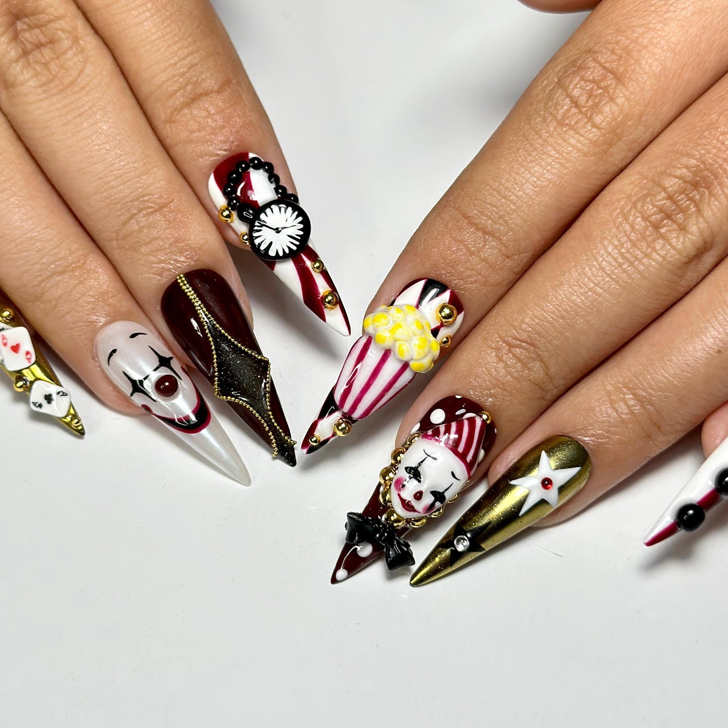 Halloween Circus Press On Nails - Carnival Circus Clown Press On Nails