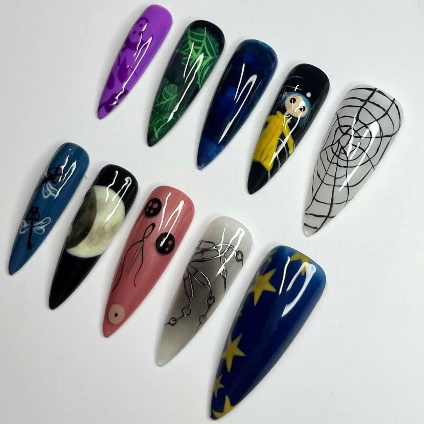 Coraline Press On Nails - Gothic Web Fantasy Press On Nails