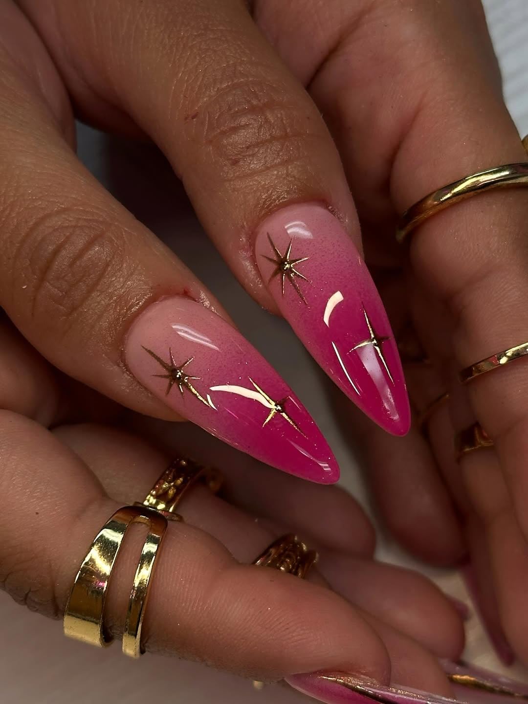 Twilight Blossom Press On Nails, Purple Floral Elegance