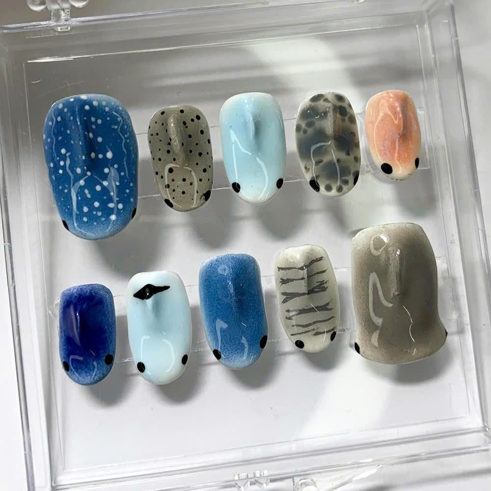 Acrylic Shark Press On Nails 3D Baby Shark