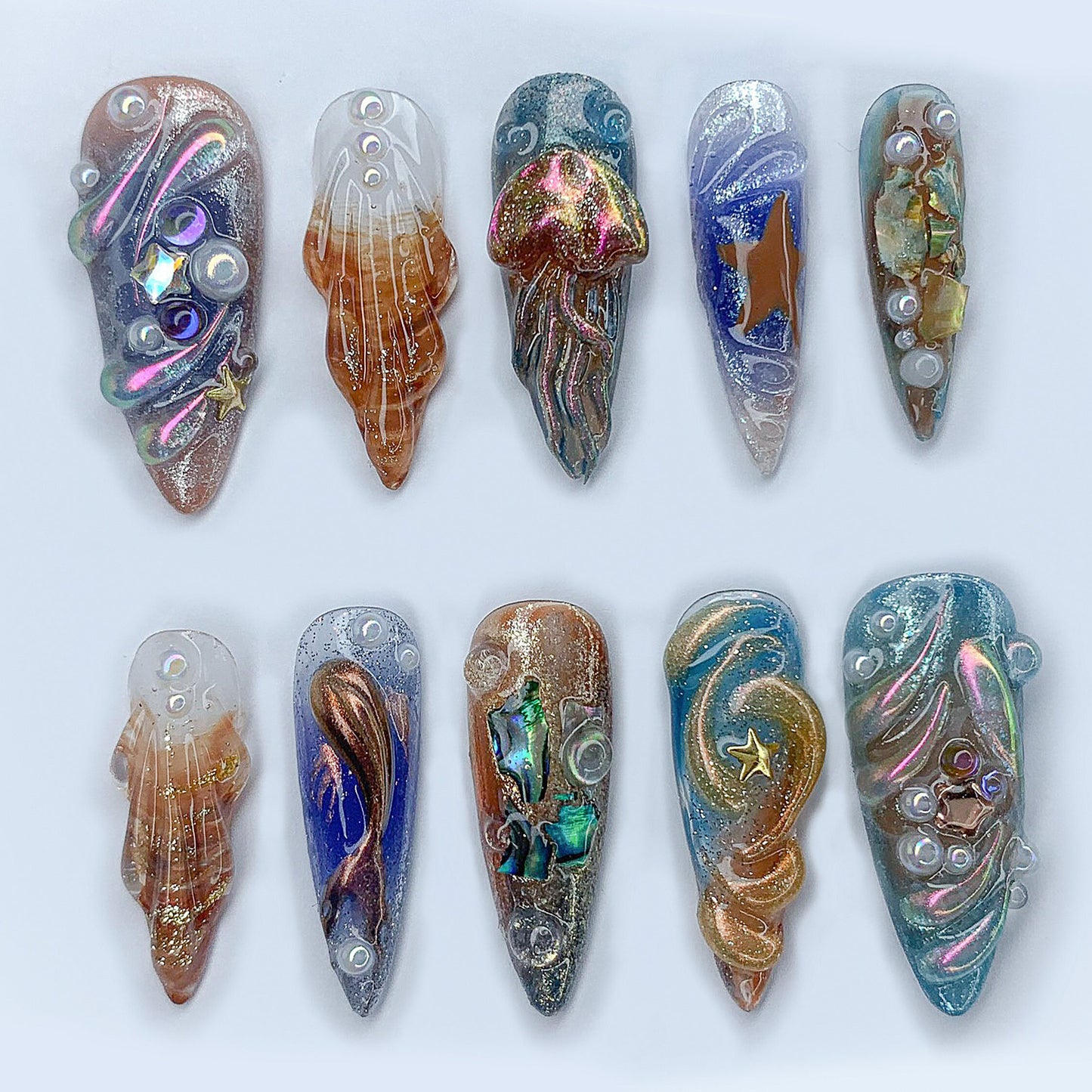 Free Style Chrome Press On Nails Set