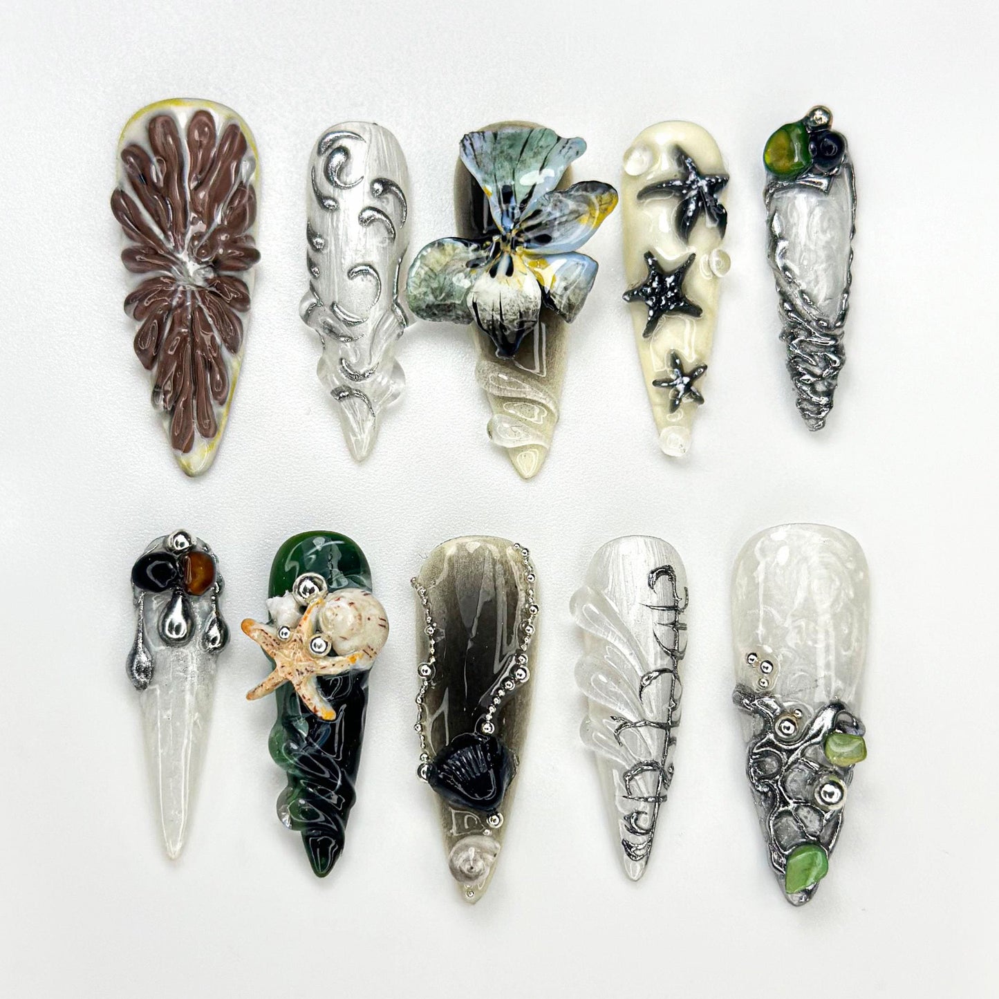 Gothic Summer Theme Press On Nails