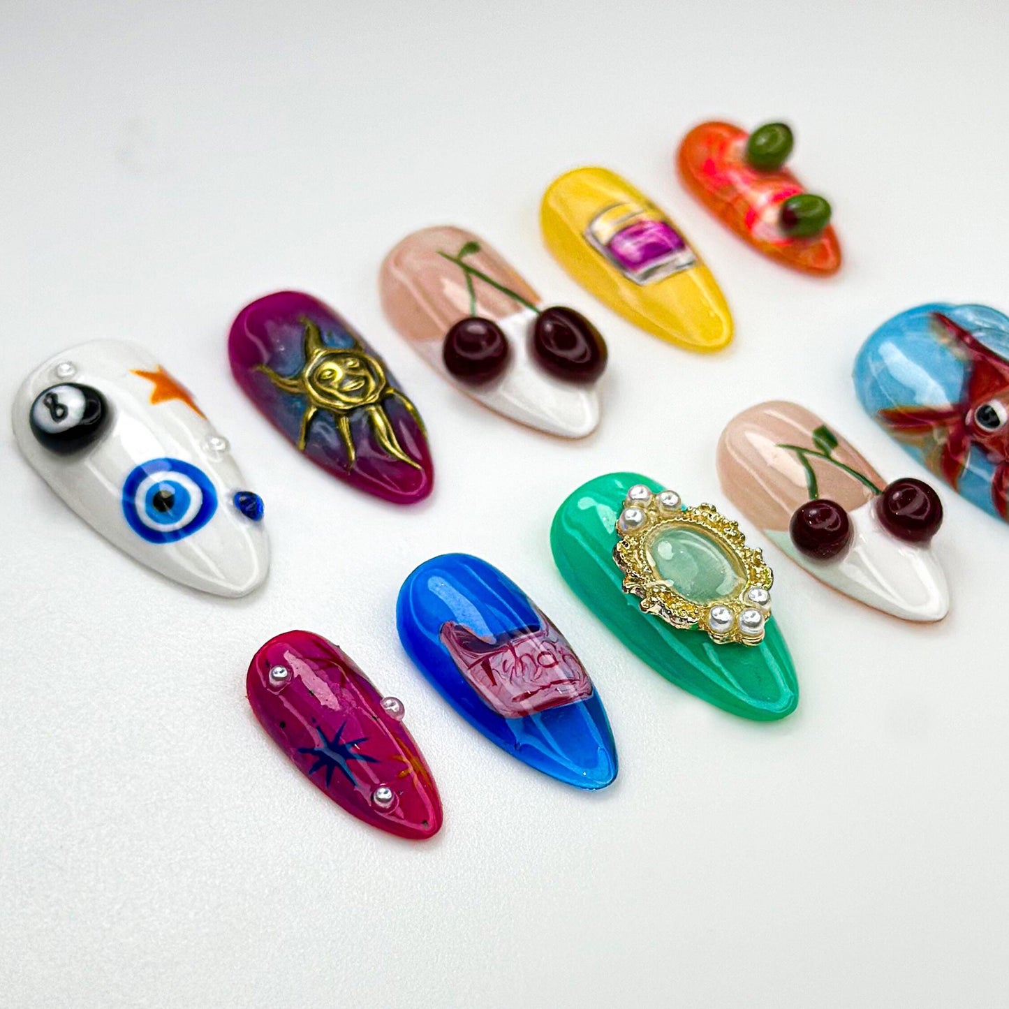 Pop Art Summer Cocktail Press On Nails Set