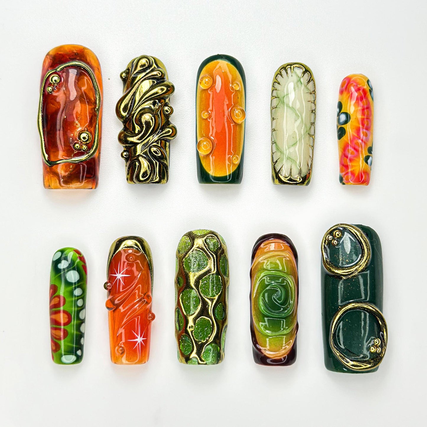 Retro Jungle Luxe Press On Nails