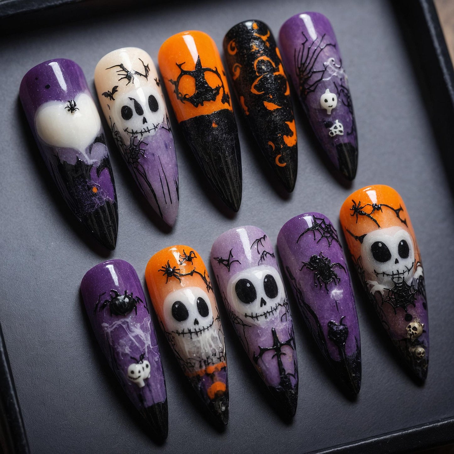 Spooky Spider Halloween Press On Nails