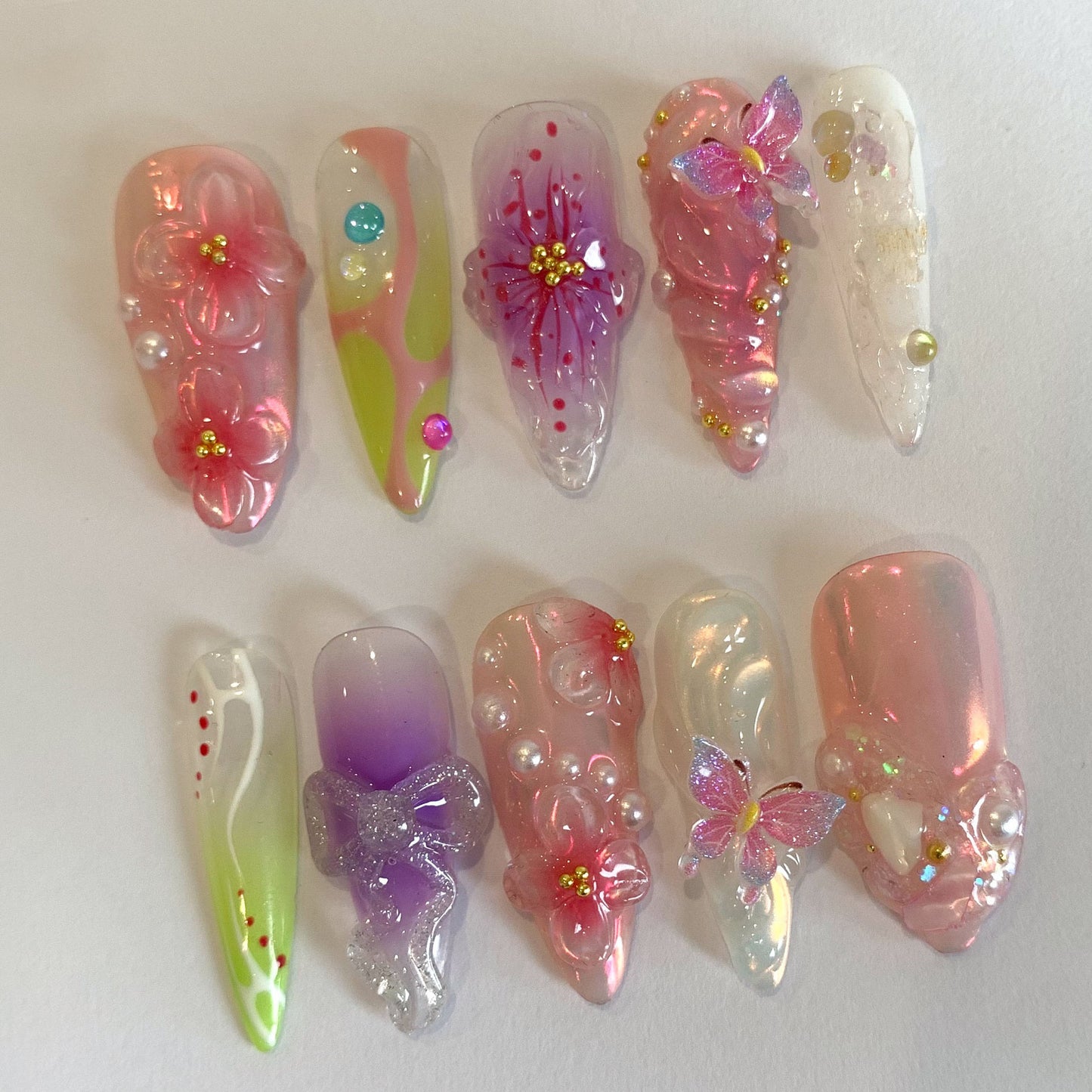 Stunning 3D Floral Butterfly Nail Art Set