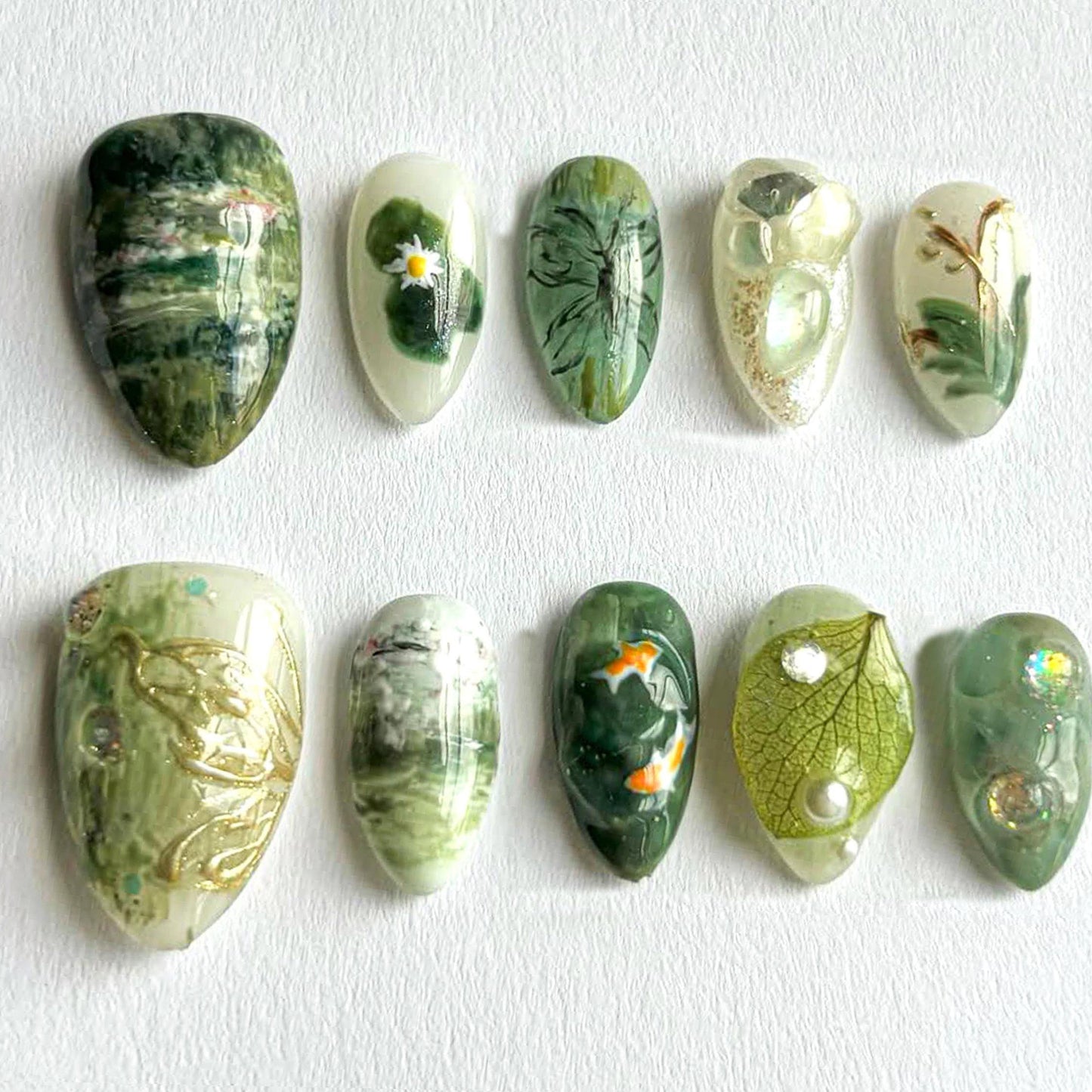 Stunning Green Nail Art - Unique Designs