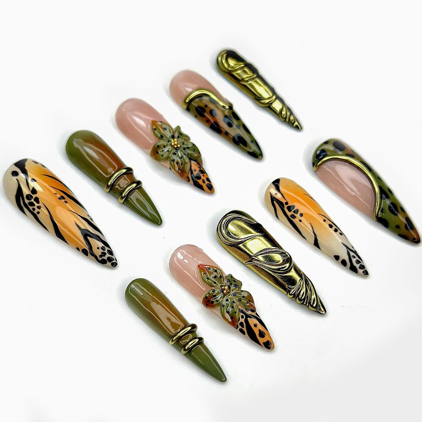 Wild Safari Glam Press On Nails - Wild Safari Leopard Print Nail Set