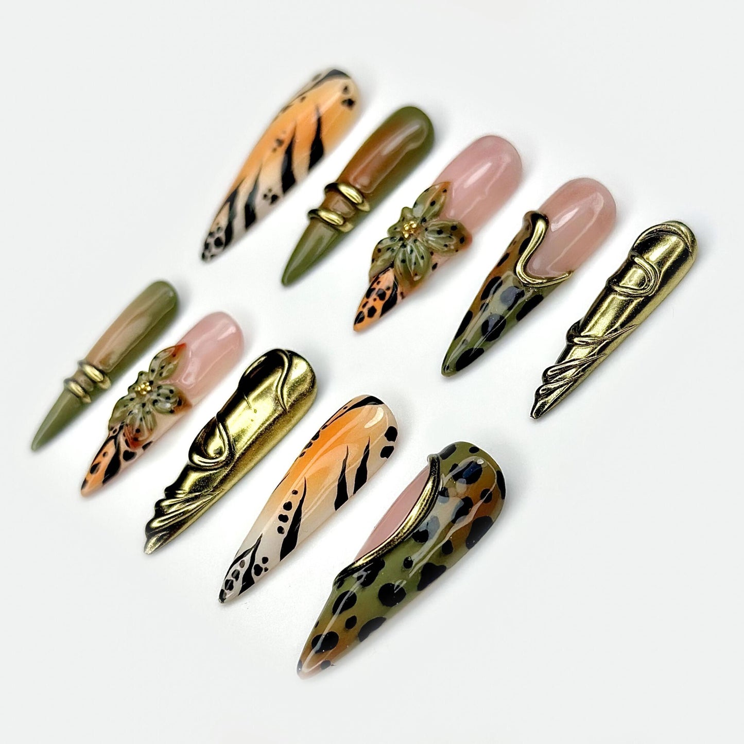 Wild Safari Glam Press On Nails - Wild Safari Leopard Print Nail Set