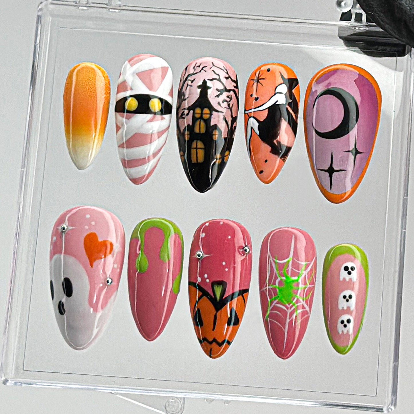 Custom Halloween Press On Nails - Haunted Halloween Spooky Press On Nails