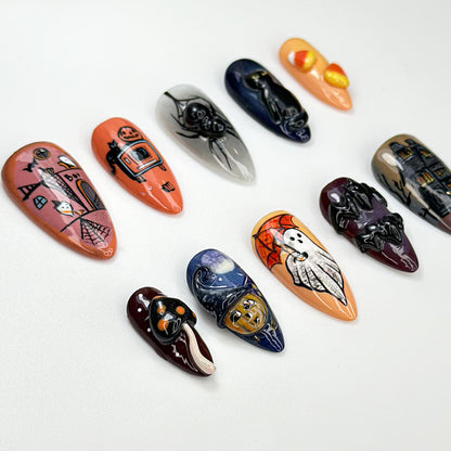 Halloween Ghost Press On Nails - Haunted Halloween Press On Nail Set