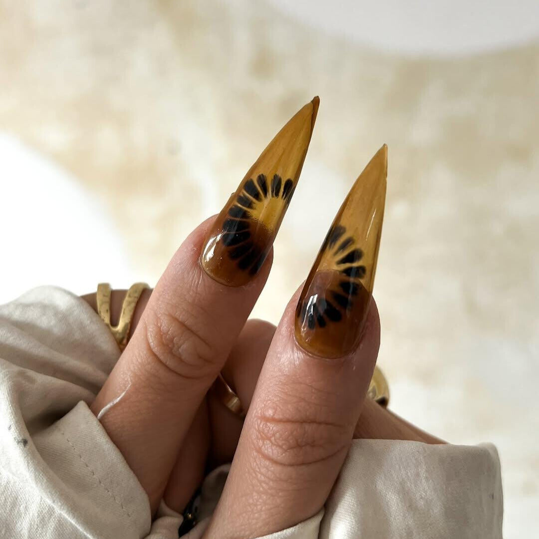 Mystical Butterfly Forest Press On Nails - Mystical Butterfly Forest Stiletto Nails