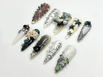 Gothic Summer Theme Press On Nails