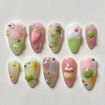 Cute 3D Kawaii Nail Art Set - Trendy Handmade Designs