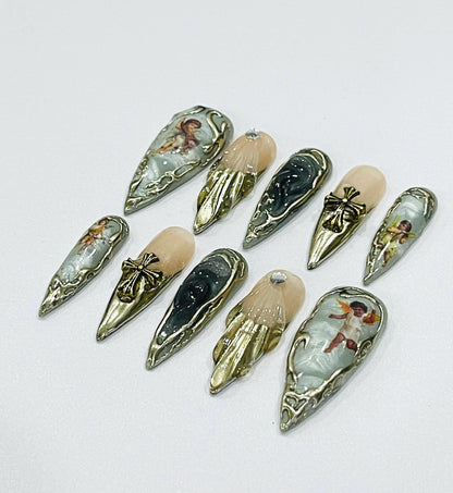 Luxe 3D Angel Cross Nail Art Set