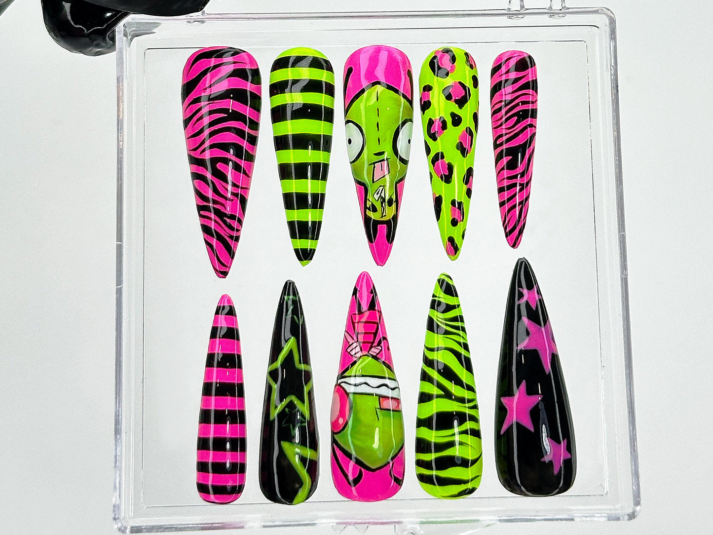 Bold Neon Monster Press On Nails