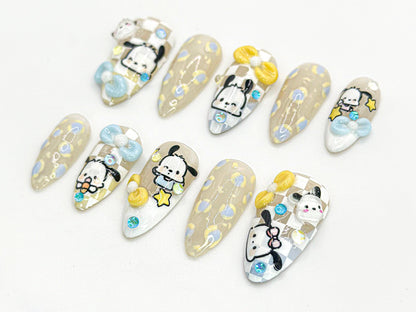 Kawaii Cartoon Puppy Press On Nails Set