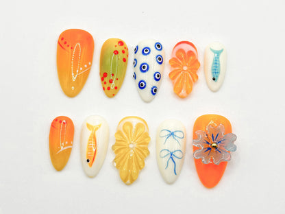 Vibrant Artistic Nail Art Set - Unique Designs