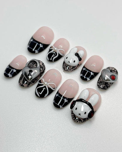 Chic Gothic Bunny Lock Press-On Nails