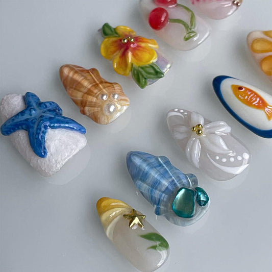 3D Summer Beach Nail Art Set – Cute Gel Designs