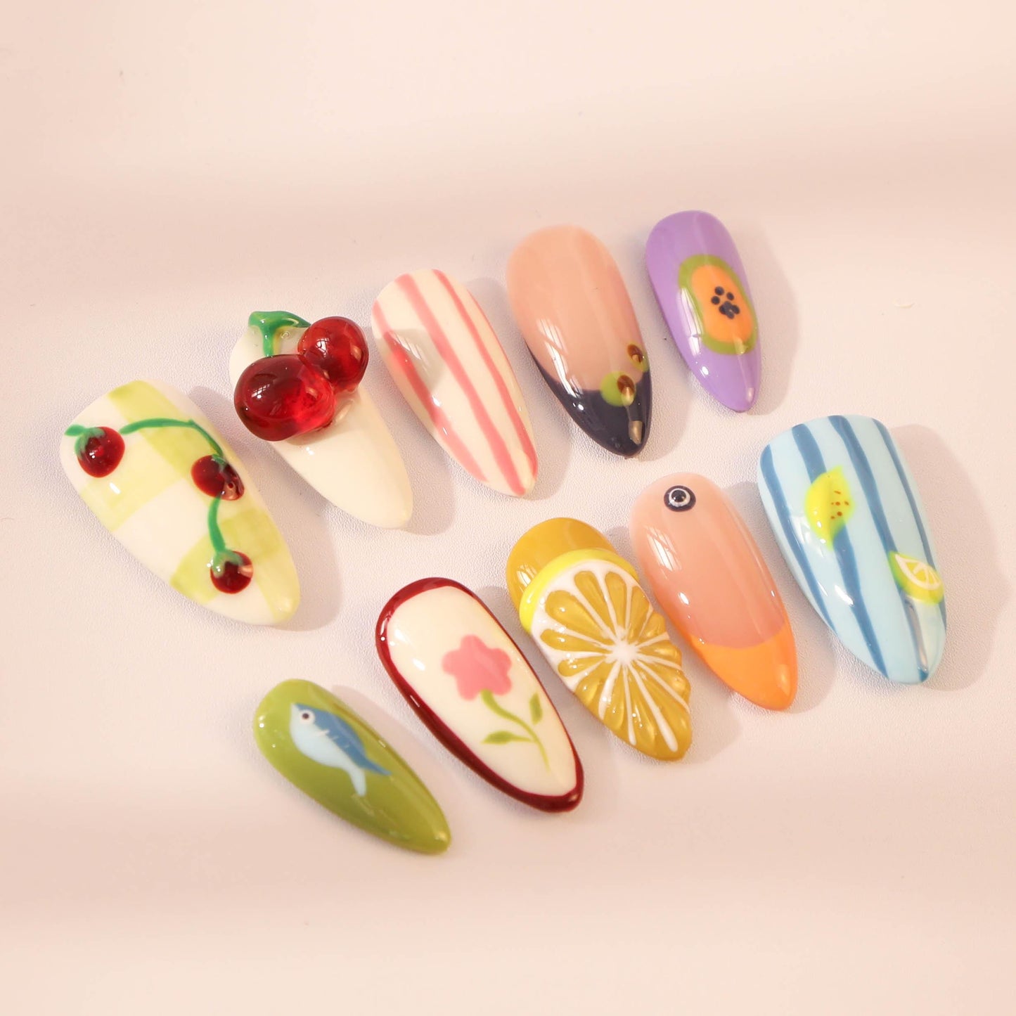 Summer Bliss Press-On Nails with Sunny Joy.