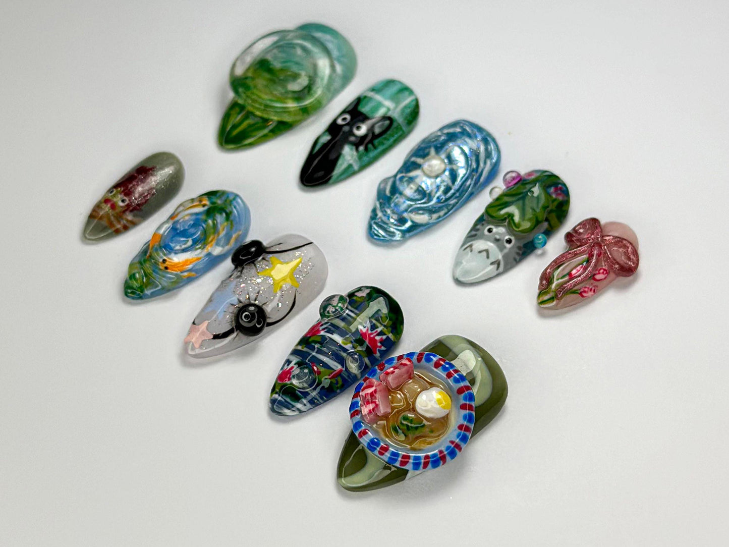 Magical 3D Anime Press-On Nails, Fantasy Collection