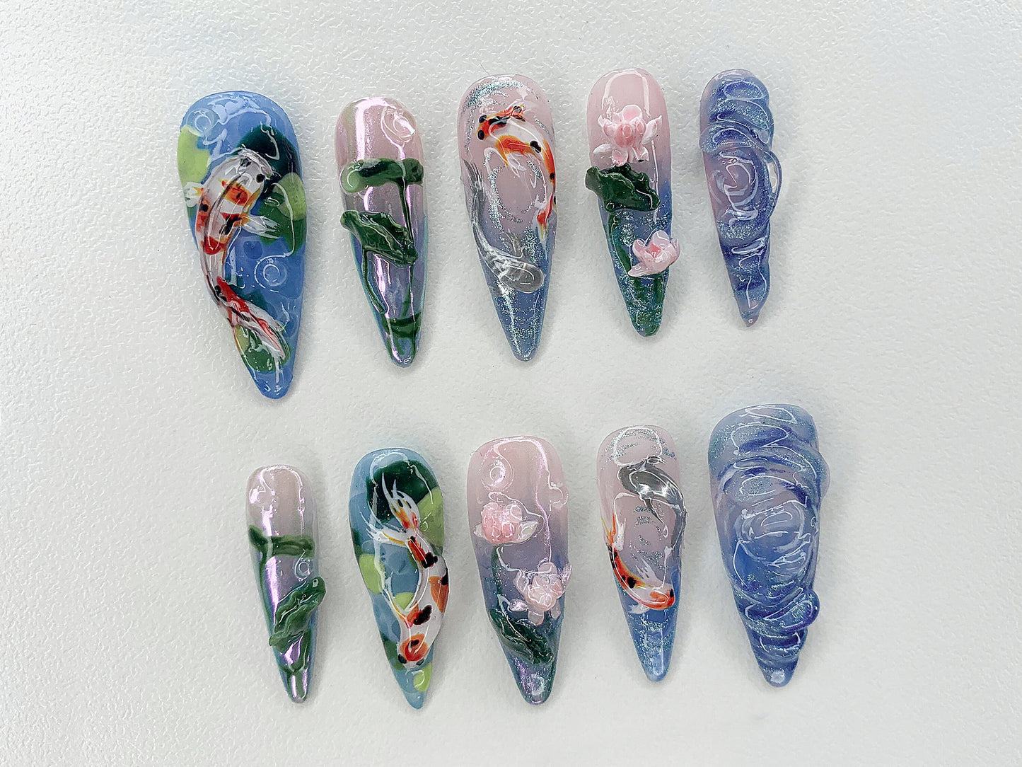 Koi Pond Bliss Press On Nails