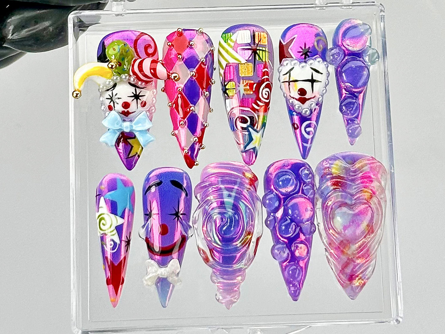 Carnival Clown Press On Nails