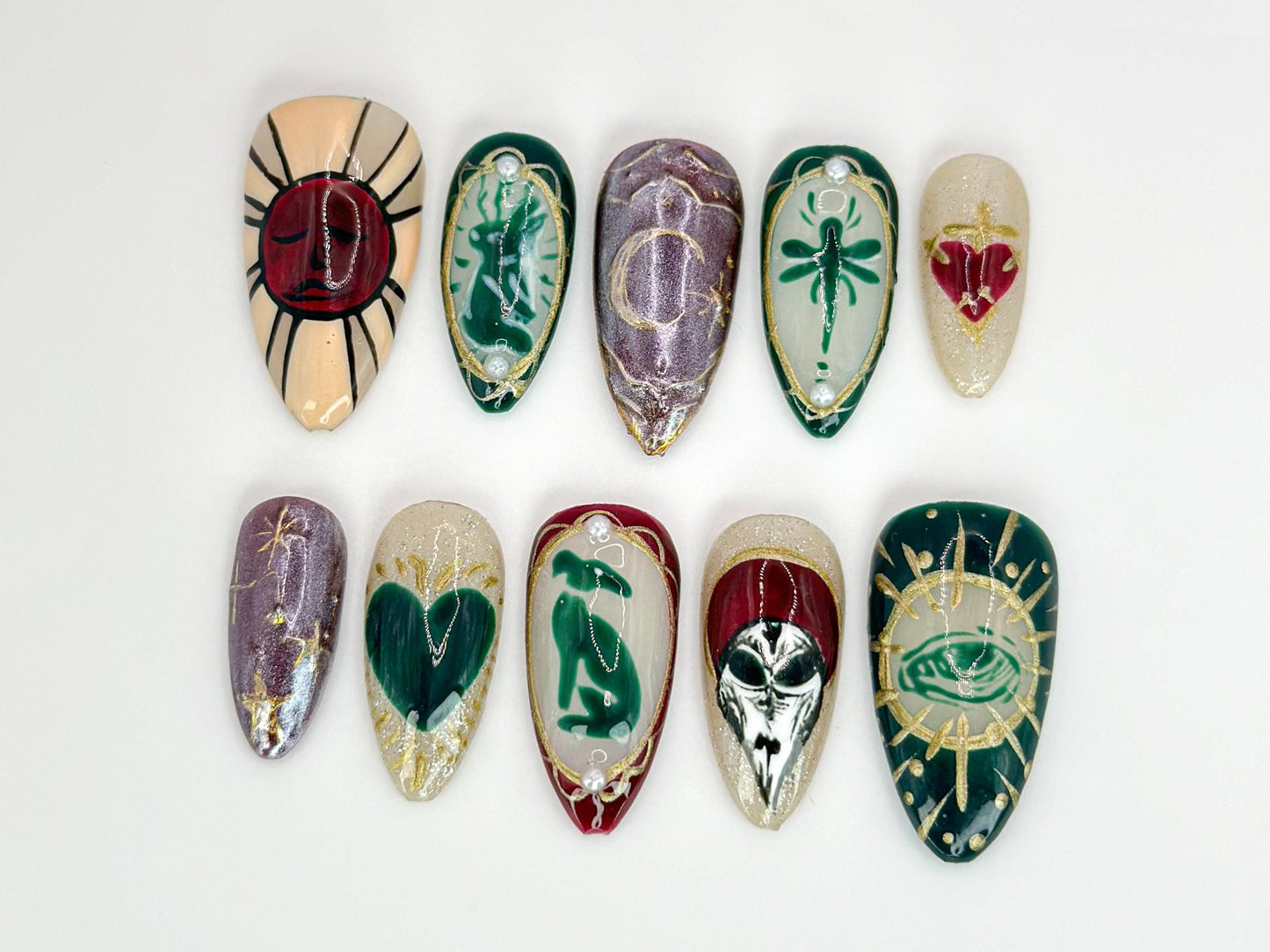 Mystic Gothic Press On Nails  Handmade Tarot-Inspired Nail
