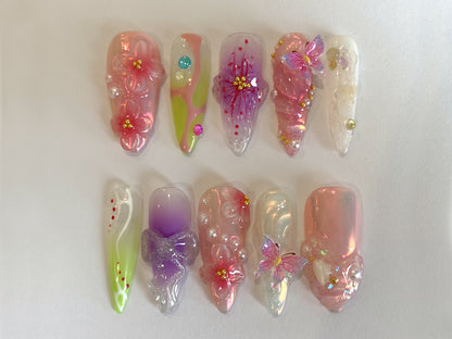 Stunning 3D Floral Butterfly Nail Art Set