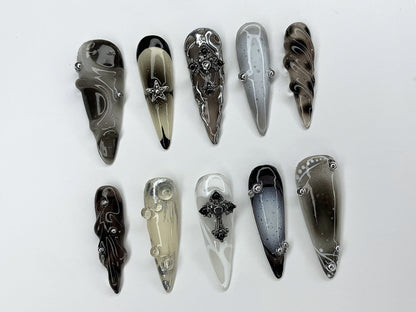 Stylish 3D Marble Nail Art Set - Unique & Trendy Design
