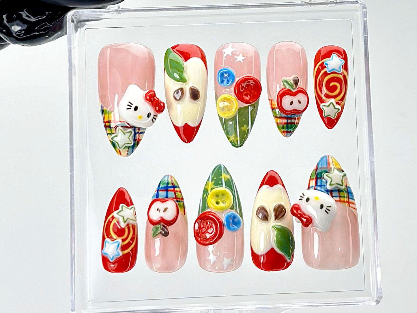 Cute Hello Kitty Apple Press-On Nails