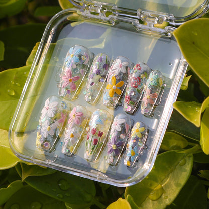 Rainbow Garden Press On Nails