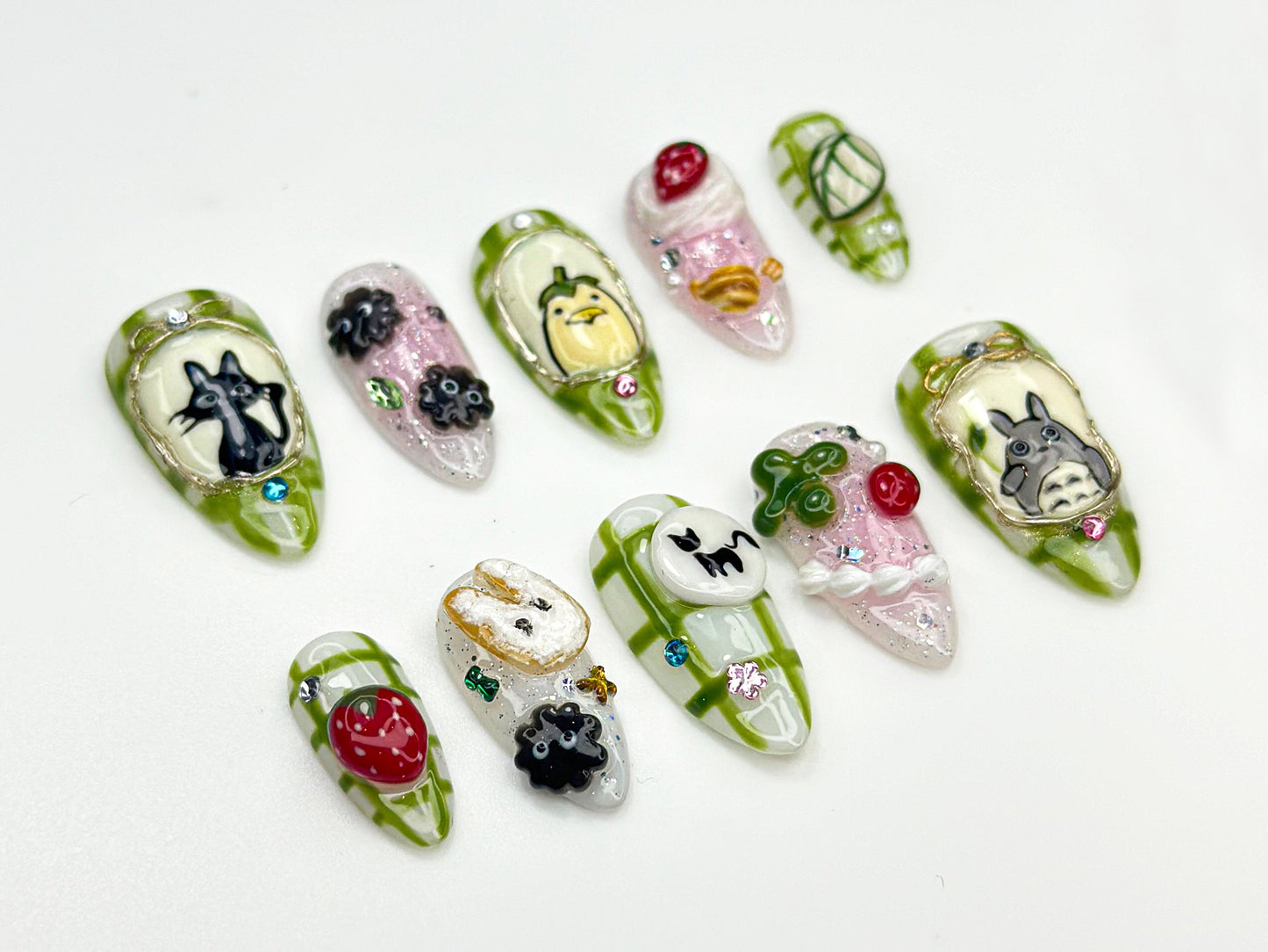 Cute 3D Cartoon Press On Nails Set